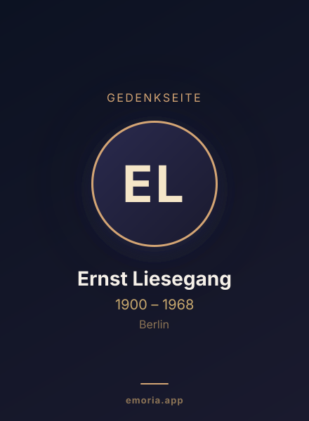 Gedenkportrait von Ernst Liesegang