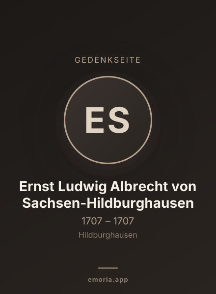 Gedenkportrait von Ernst Ludwig Albrecht von Sachsen-Hildburghausen
