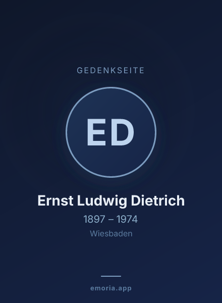 Gedenkportrait von Ernst Ludwig Dietrich