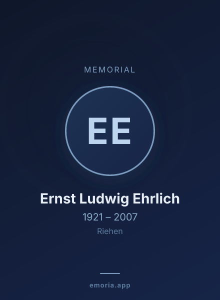 Memorial portrait of Ernst Ludwig Ehrlich