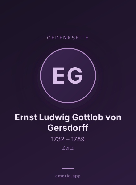 Gedenkportrait von Ernst Ludwig Gottlob von Gersdorff