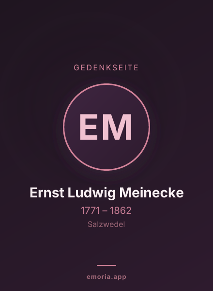 Gedenkportrait von Ernst Ludwig Meinecke