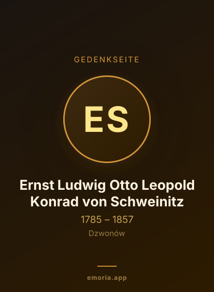 Gedenkportrait von Ernst Ludwig Otto Leopold Konrad von Schweinitz