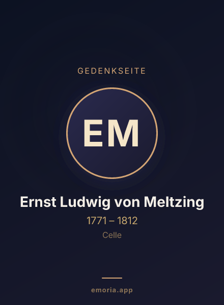 Gedenkportrait von Ernst Ludwig von Meltzing