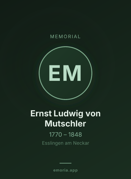 Memorial portrait of Ernst Ludwig von Mutschler