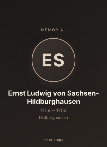 Memorial portrait of Ernst Ludwig von Sachsen-Hildburghausen