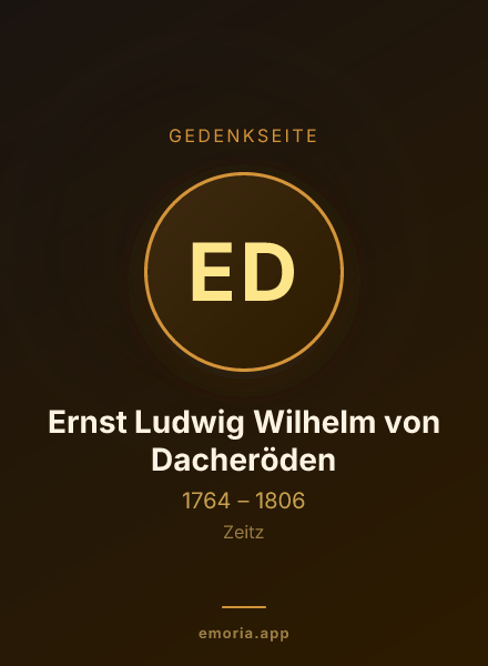Gedenkportrait von Ernst Ludwig Wilhelm von Dacheröden