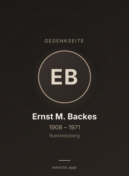Gedenkportrait von Ernst M. Backes