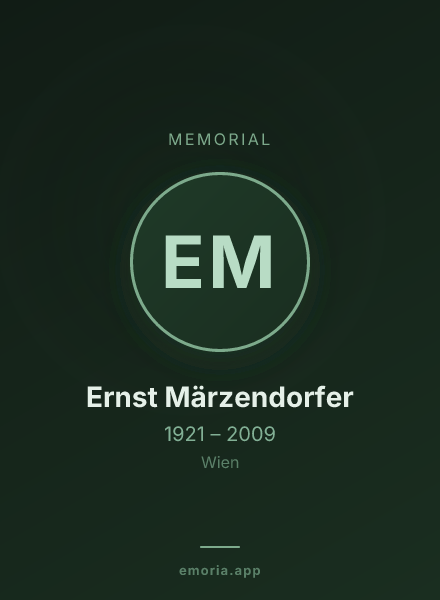 Memorial portrait of Ernst Märzendorfer
