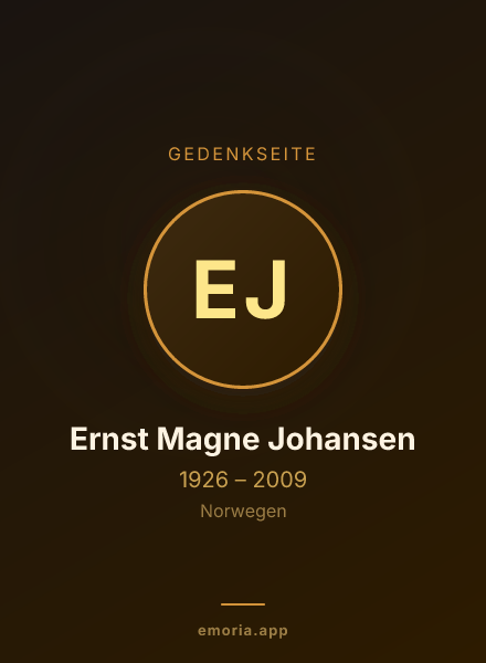 Gedenkportrait von Ernst Magne Johansen