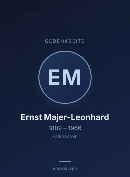 Gedenkportrait von Ernst Majer-Leonhard