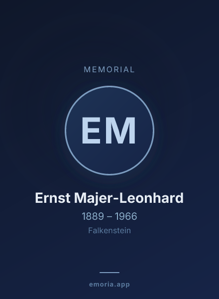 Memorial portrait of Ernst Majer-Leonhard