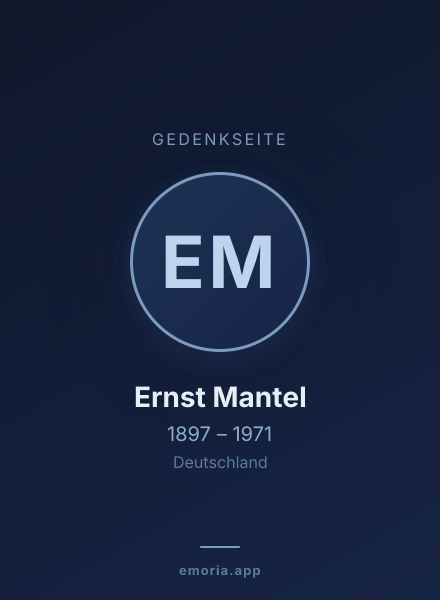 Gedenkportrait von Ernst Mantel