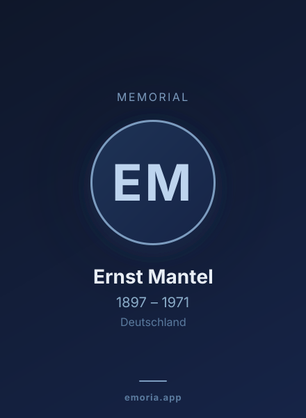 Memorial portrait of Ernst Mantel
