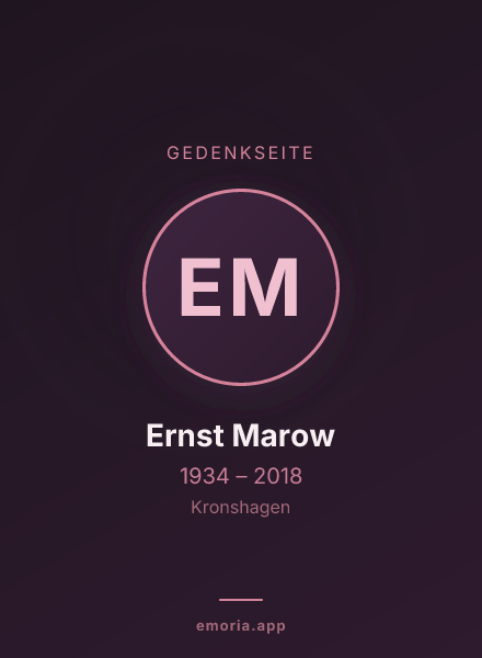 Gedenkportrait von Ernst Marow