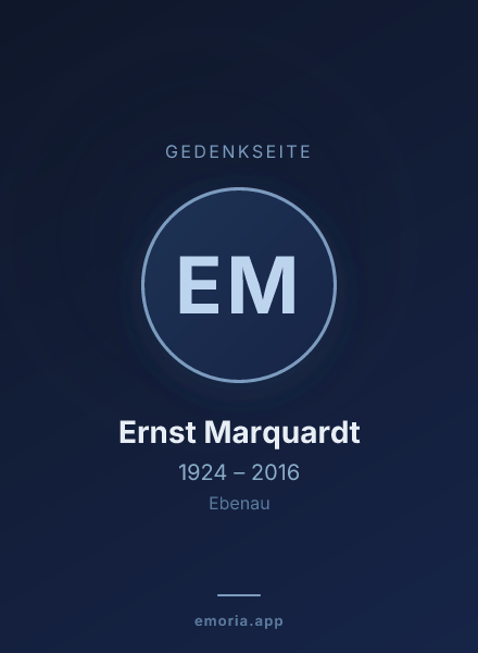 Gedenkportrait von Ernst Marquardt