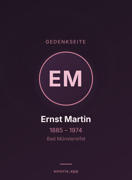 Gedenkportrait von Ernst Martin