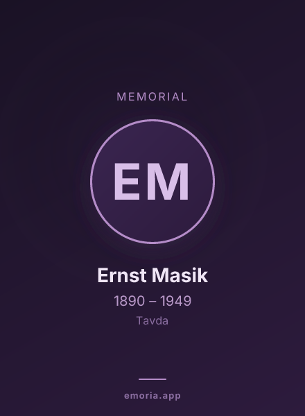 Memorial portrait of Ernst Masik