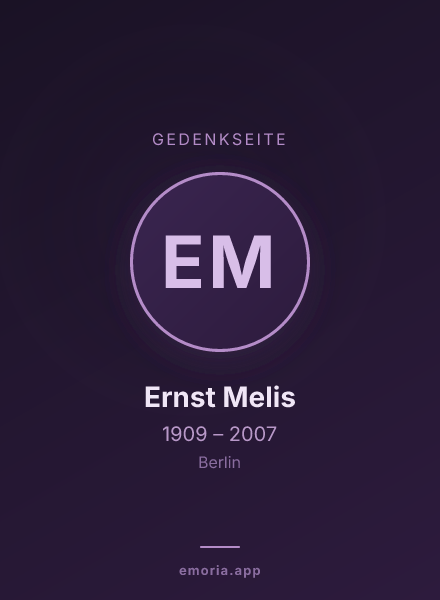 Gedenkportrait von Ernst Melis