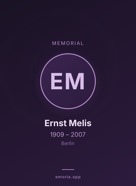 Memorial portrait of Ernst Melis