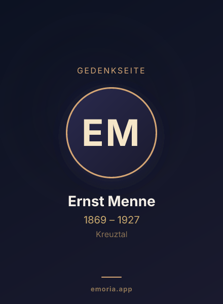 Gedenkportrait von Ernst Menne