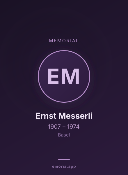 Memorial portrait of Ernst Messerli