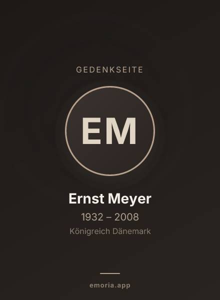 Gedenkportrait von Ernst Meyer