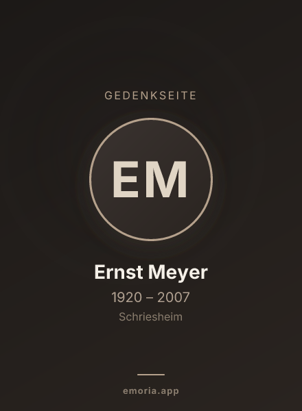 Gedenkportrait von Ernst Meyer