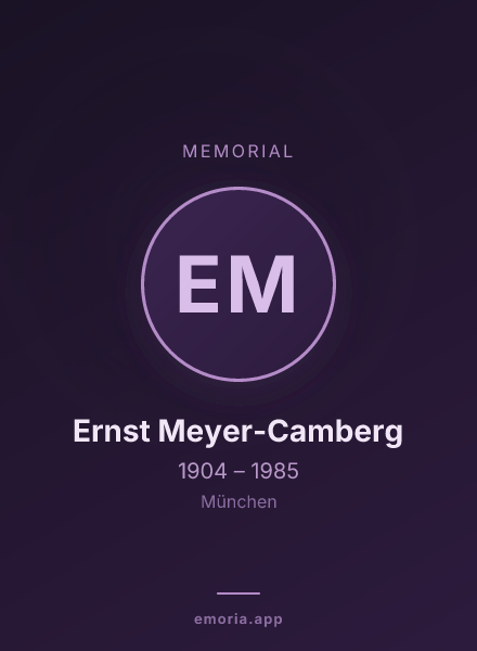 Memorial portrait of Ernst Meyer-Camberg