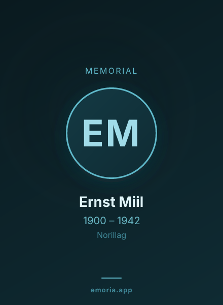 Memorial portrait of Ernst Miil