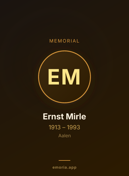 Memorial portrait of Ernst Mirle