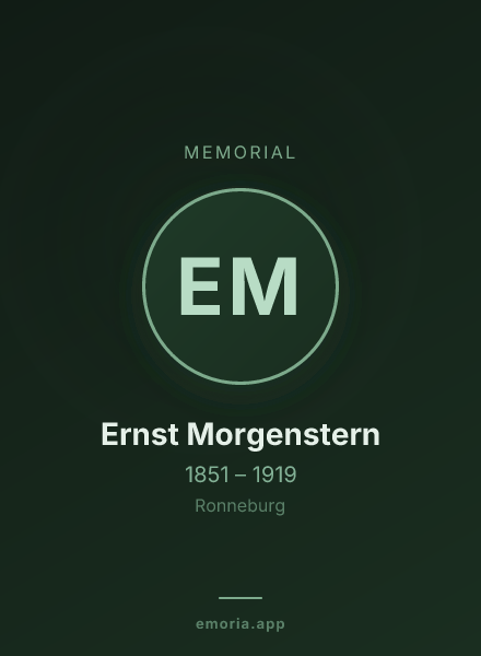 Memorial portrait of Ernst Morgenstern