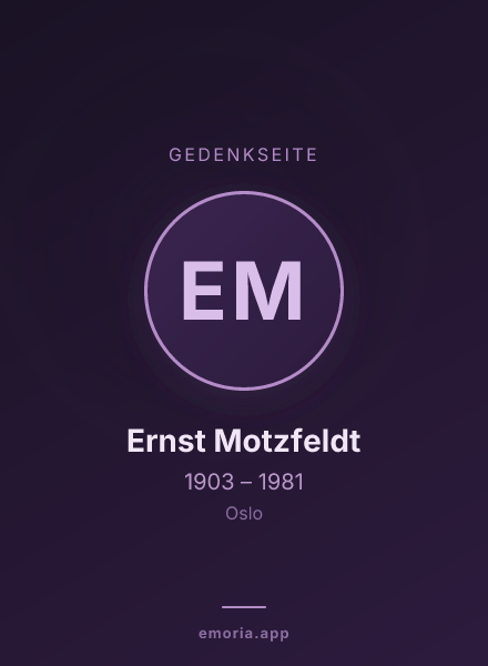Gedenkportrait von Ernst Motzfeldt