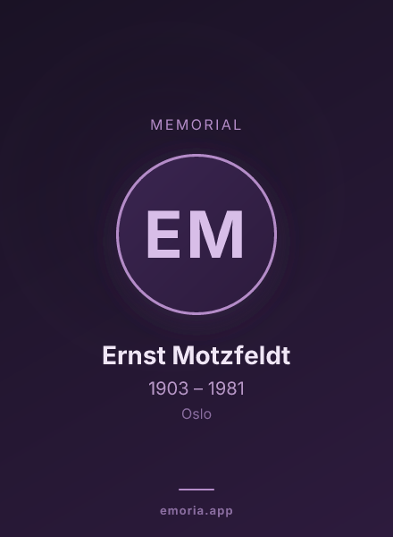 Memorial portrait of Ernst Motzfeldt
