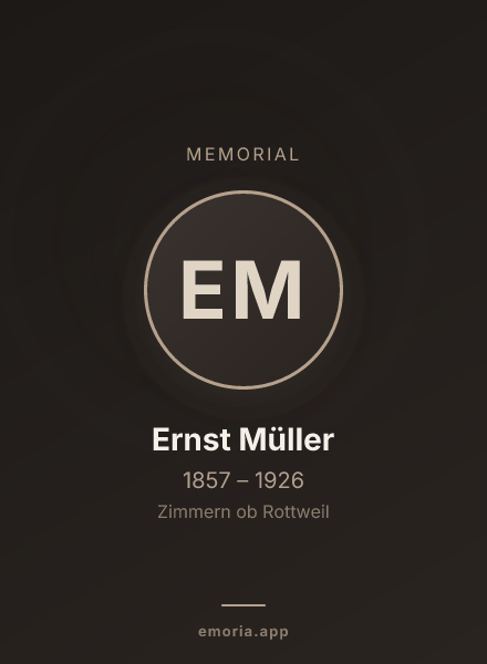 Memorial portrait of Ernst Müller