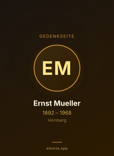 Gedenkportrait von Ernst Mueller