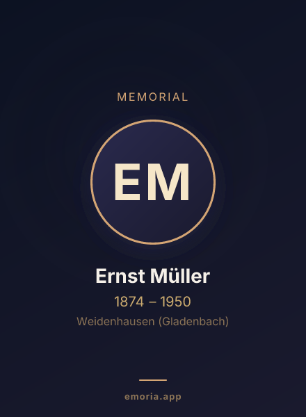 Memorial portrait of Ernst Müller