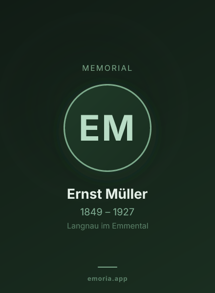 Memorial portrait of Ernst Müller