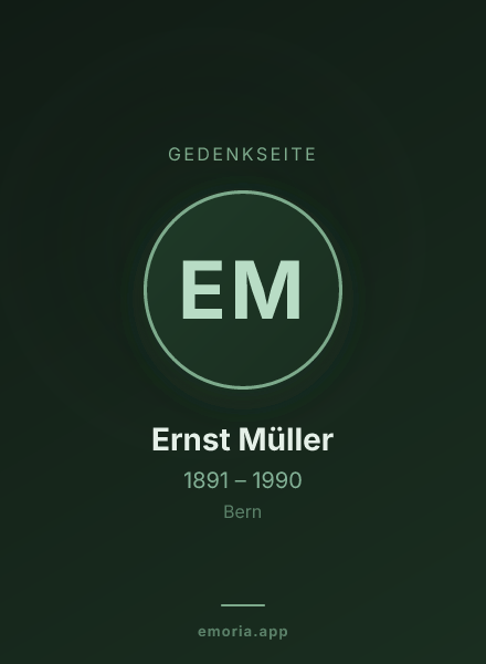 Gedenkportrait von Ernst Müller