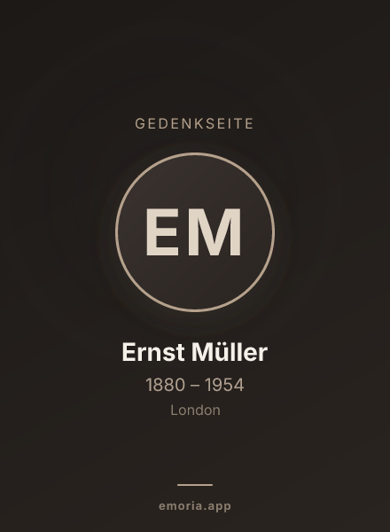 Gedenkportrait von Ernst Müller