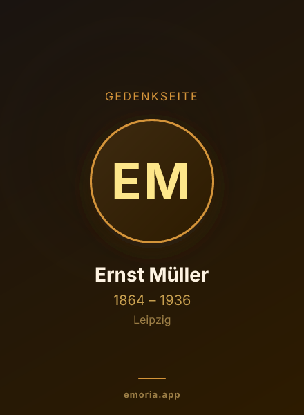 Gedenkportrait von Ernst Müller