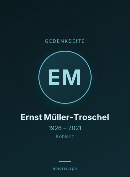 Gedenkportrait von Ernst Müller-Troschel