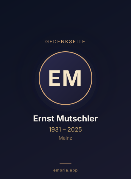 Gedenkportrait von Ernst Mutschler