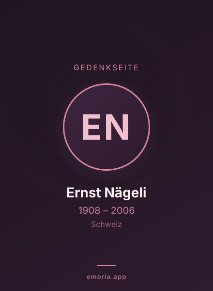 Gedenkportrait von Ernst Nägeli