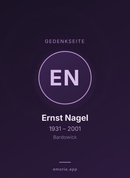 Gedenkportrait von Ernst Nagel