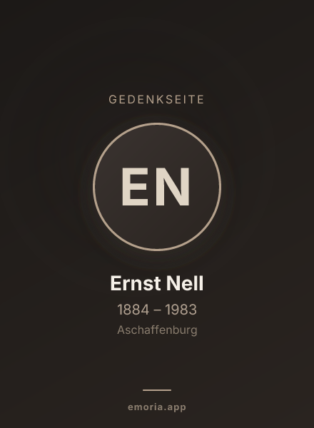 Gedenkportrait von Ernst Nell