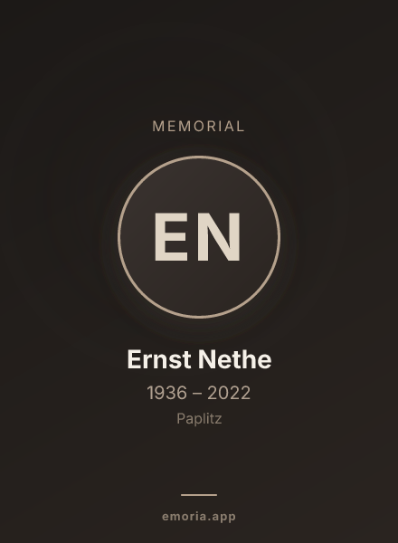 Memorial portrait of Ernst Nethe