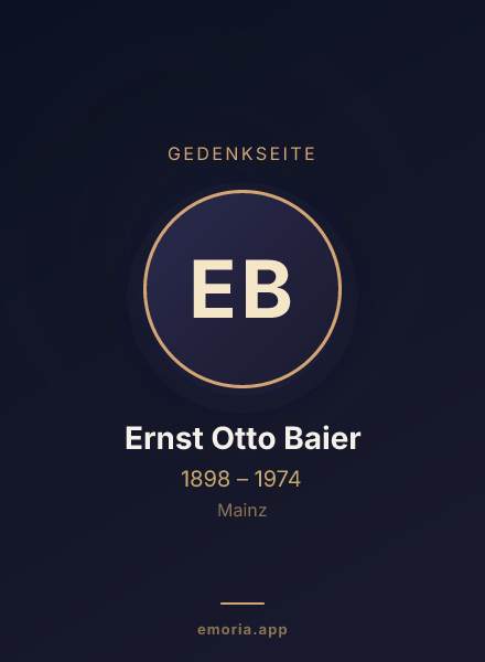 Gedenkportrait von Ernst Otto Baier