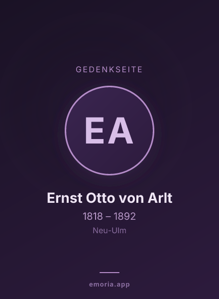 Gedenkportrait von Ernst Otto von Arlt