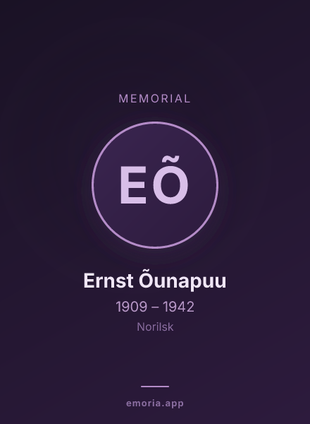 Memorial portrait of Ernst Õunapuu